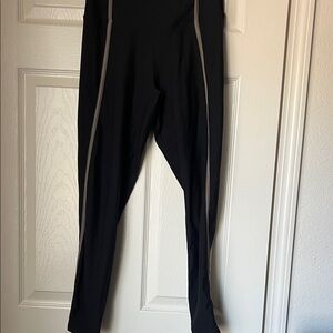 YPB Sleek Black Leggings with Contrast Stitching